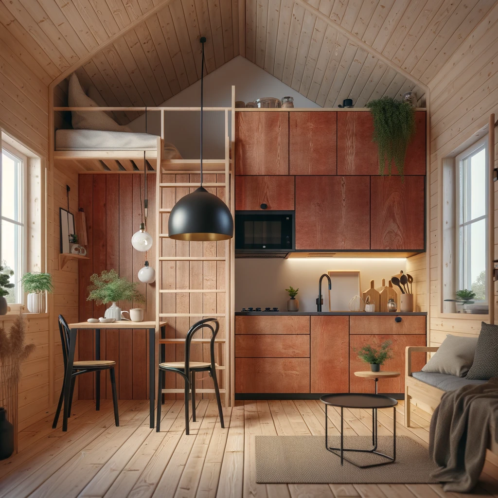 A cozy and charming interior that combines rustic elements with modern simplicity